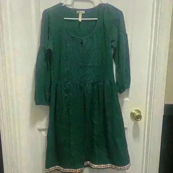 Matilda Jane Womens Dress Nadine Fancy Charlie Emerald Green Floral Trim Size S - Picture 1 of 11